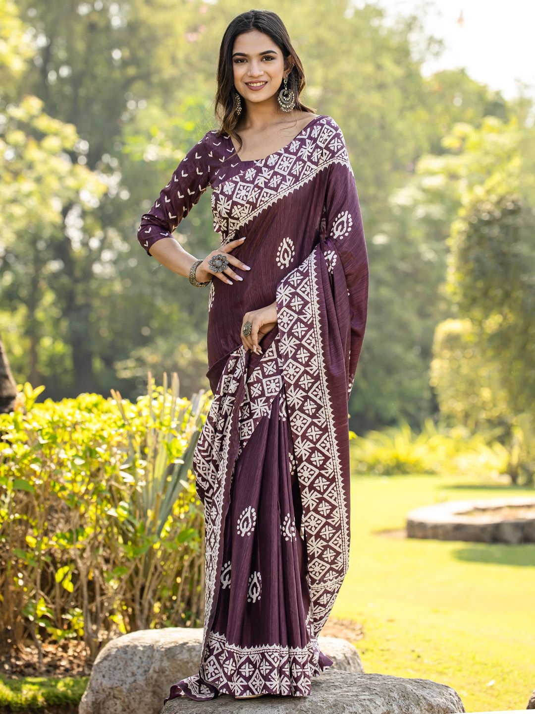 

KALINI Bagh Bagh Saree, Purple