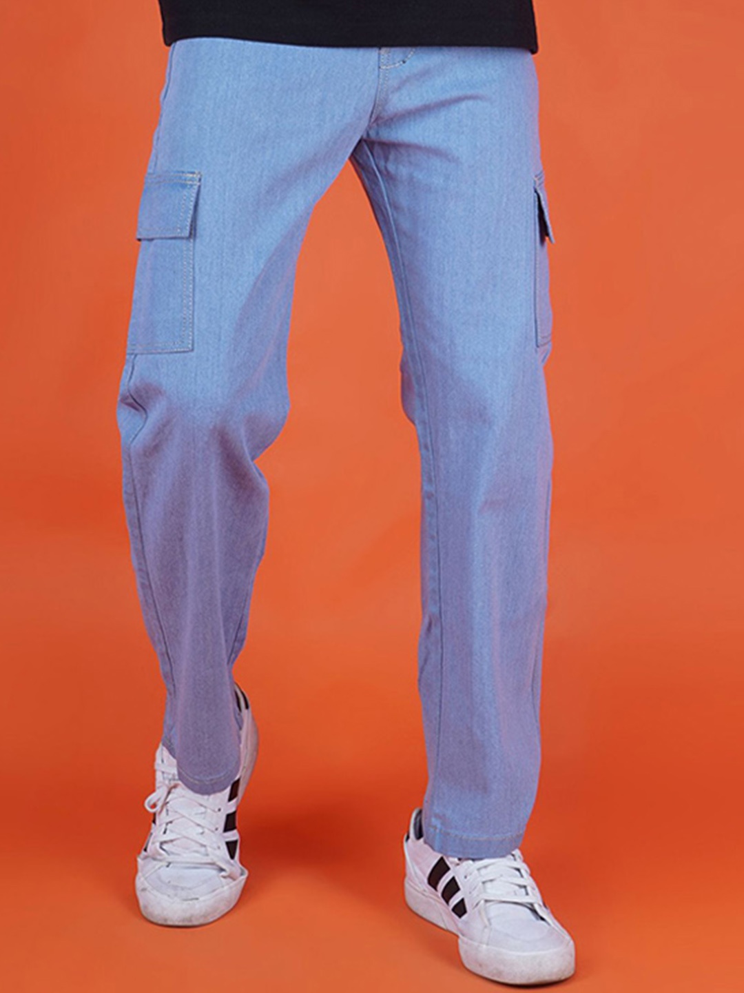 

Moda Rapido Classic Slash Knee Light Fade Jeans, Blue