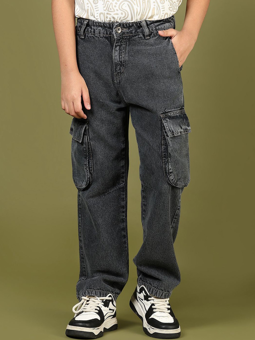 

V-Mart Boys Light Fade Jeans, Grey