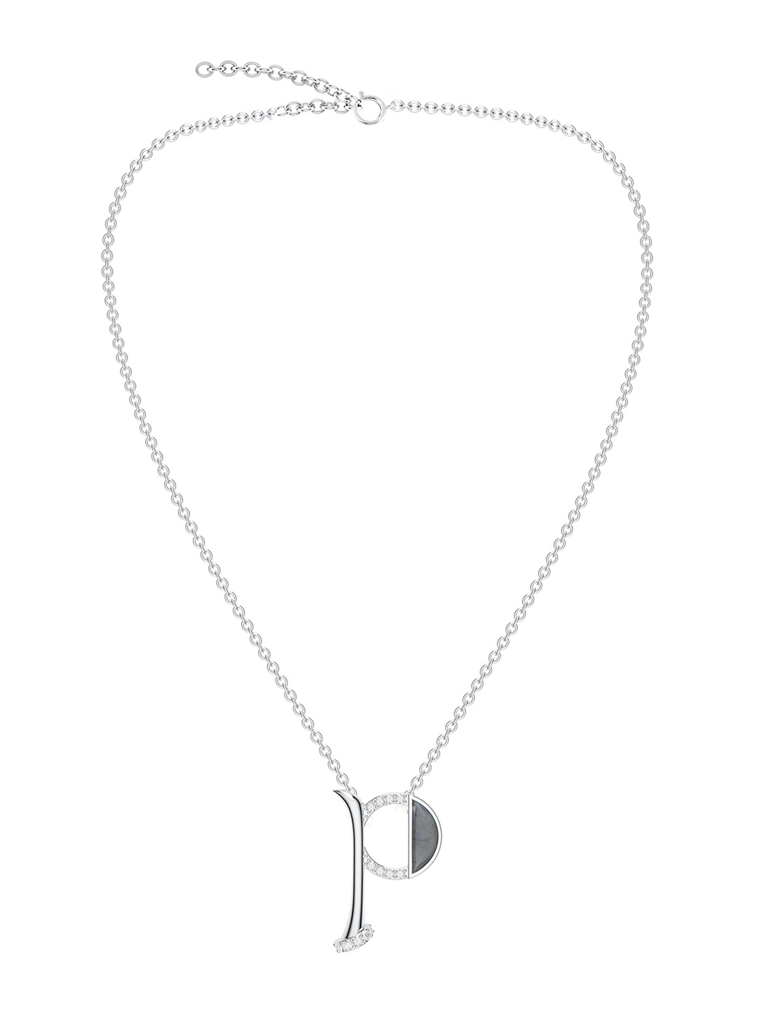 

Kicky And Perky Rhodium-Plated Contemporary Pendants with Chains, Silver