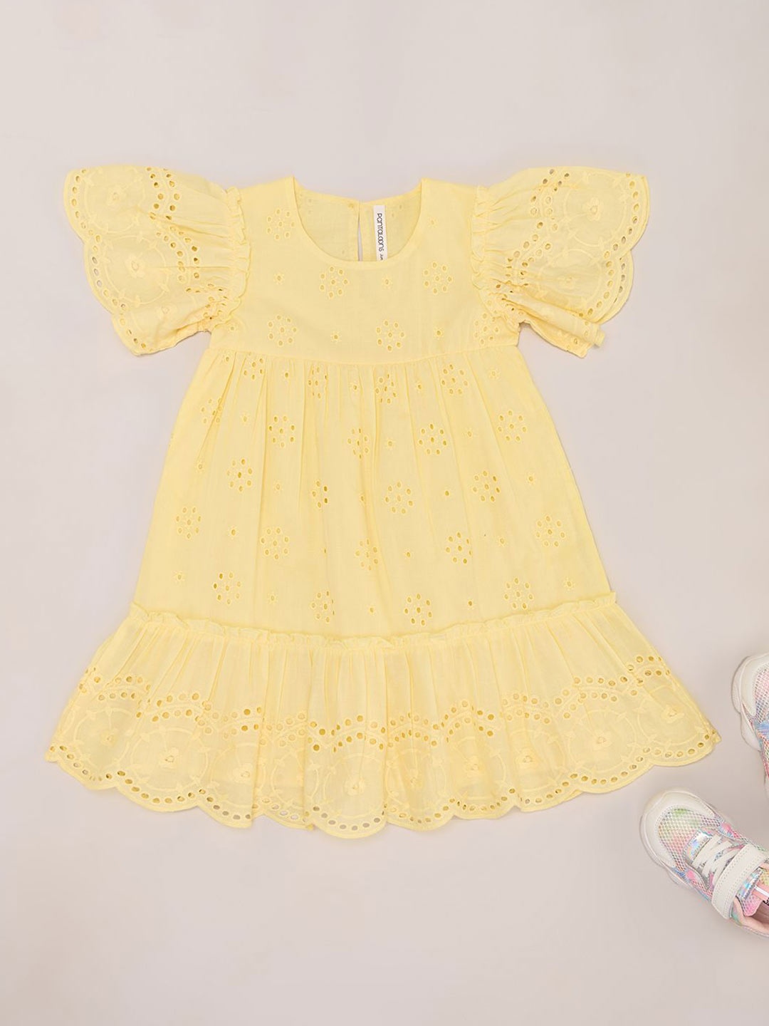 

Pantaloons Junior Puff Sleeve A-Line Dress, Yellow