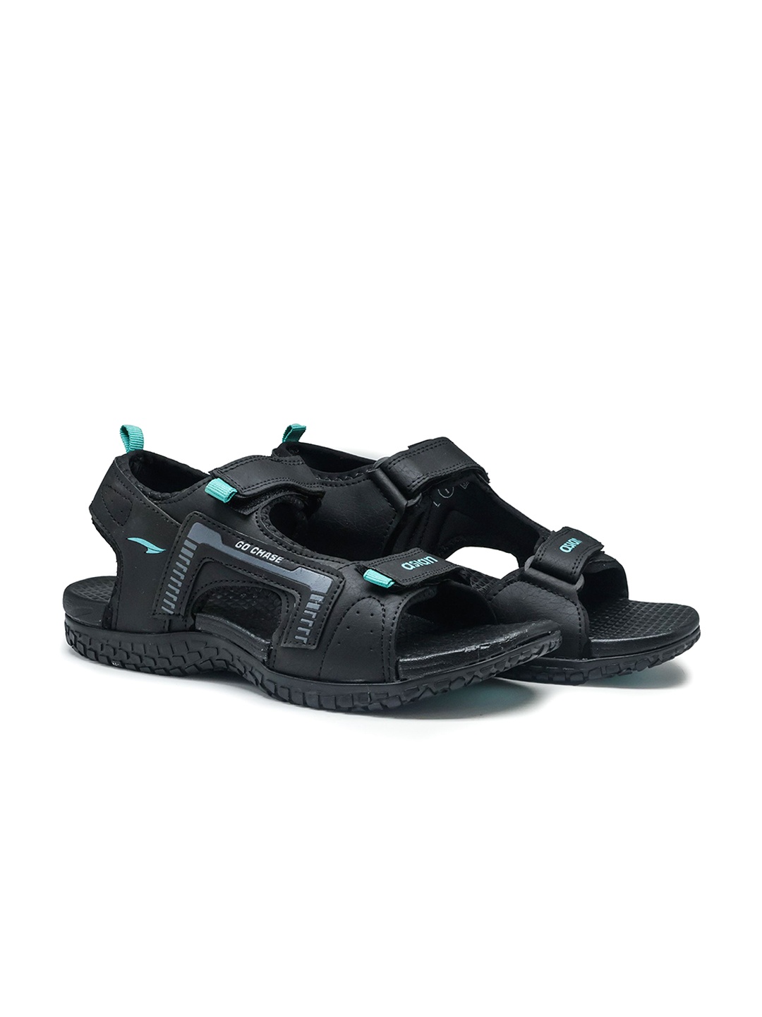 

ASIAN Men Textured Sports Sandals, Black