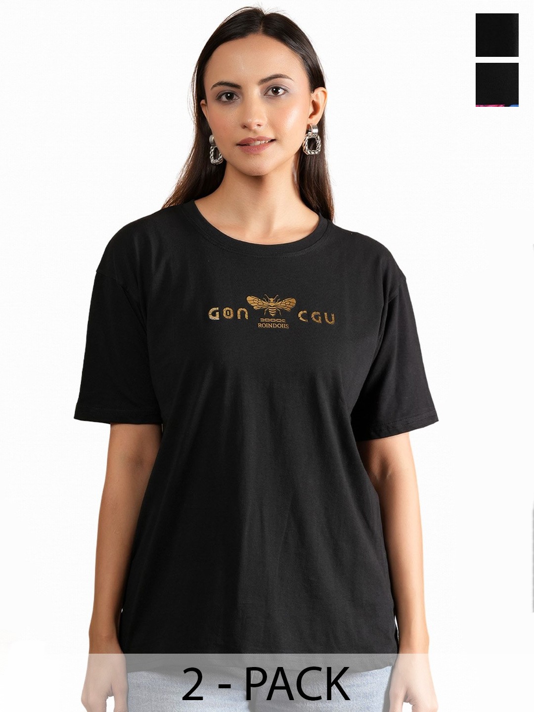 

NEYSA Women Typography 2 Printed T-shirt, Multi