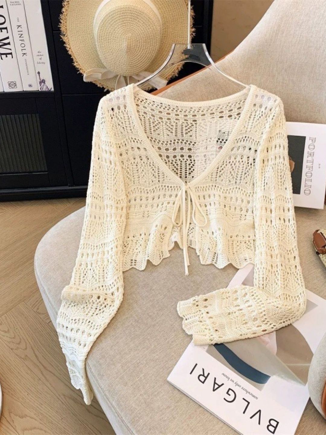 

KPOP Tie-Up Neck Top, Khaki