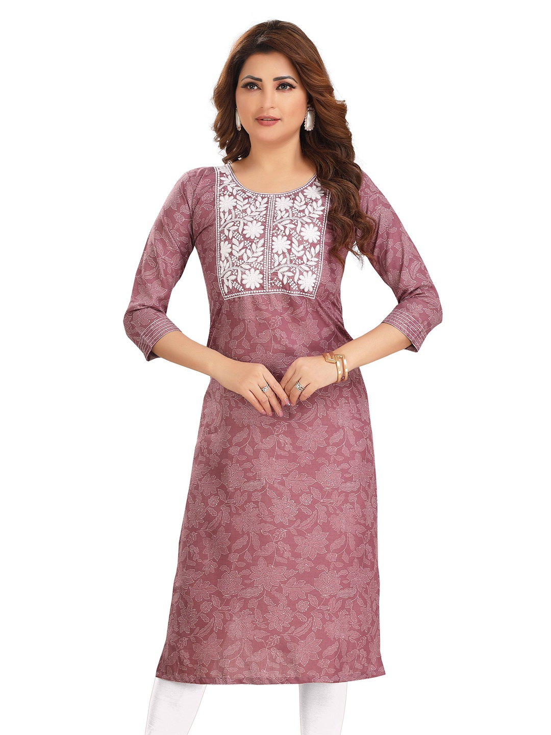 

Meher Impex Embroidered Straight Kurta, Peach