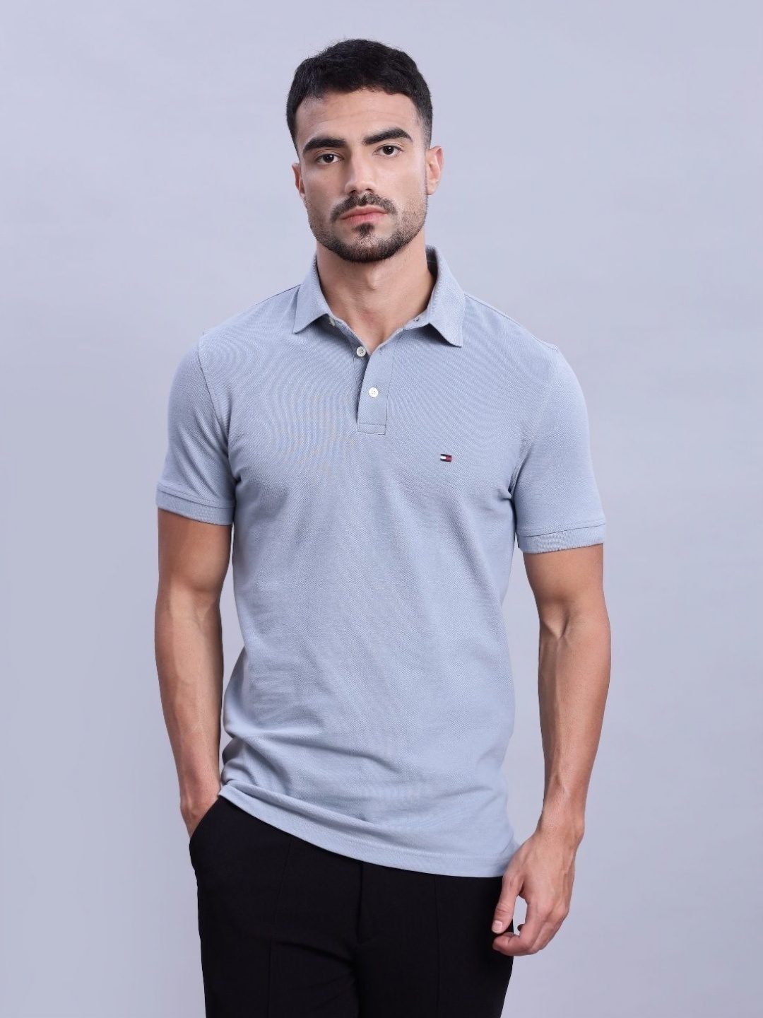 

Tommy Hilfiger Men Polo Collar T-shirt, Grey