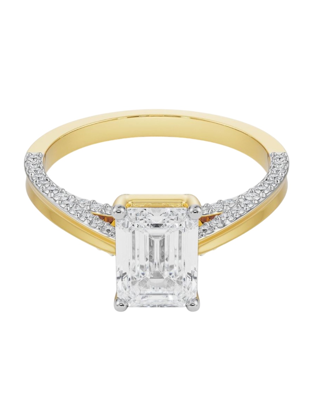 

Emori Valeria Emerald Diamond Ring, Yellow