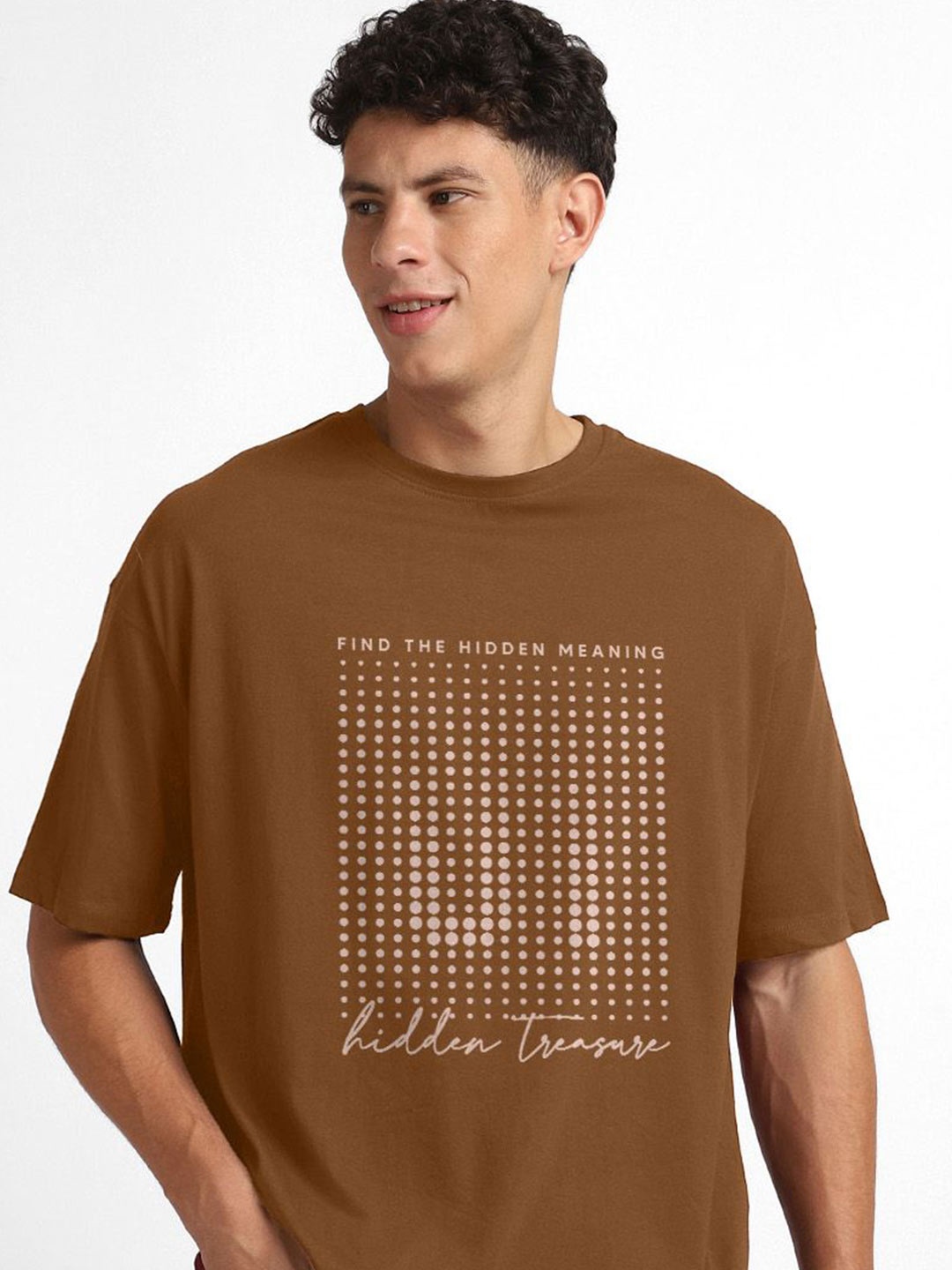

NOBERO Oversized Graphic Printed T-shirt, Brown