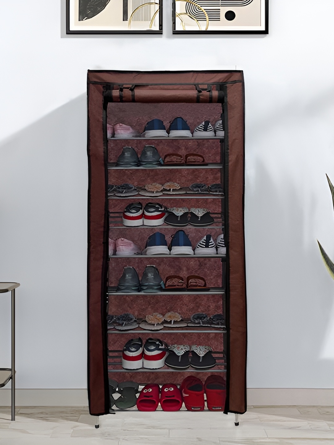 

Rmerchants Brown 9 Tiers CollapsibleWardrobe