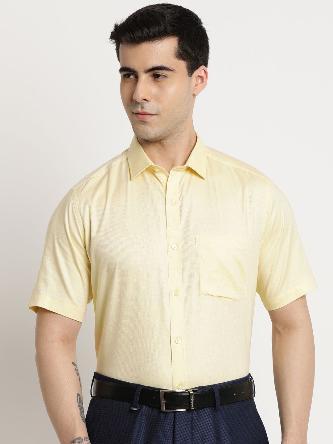 

Turtle Men Standard Opaque Formal Shirt, Yellow