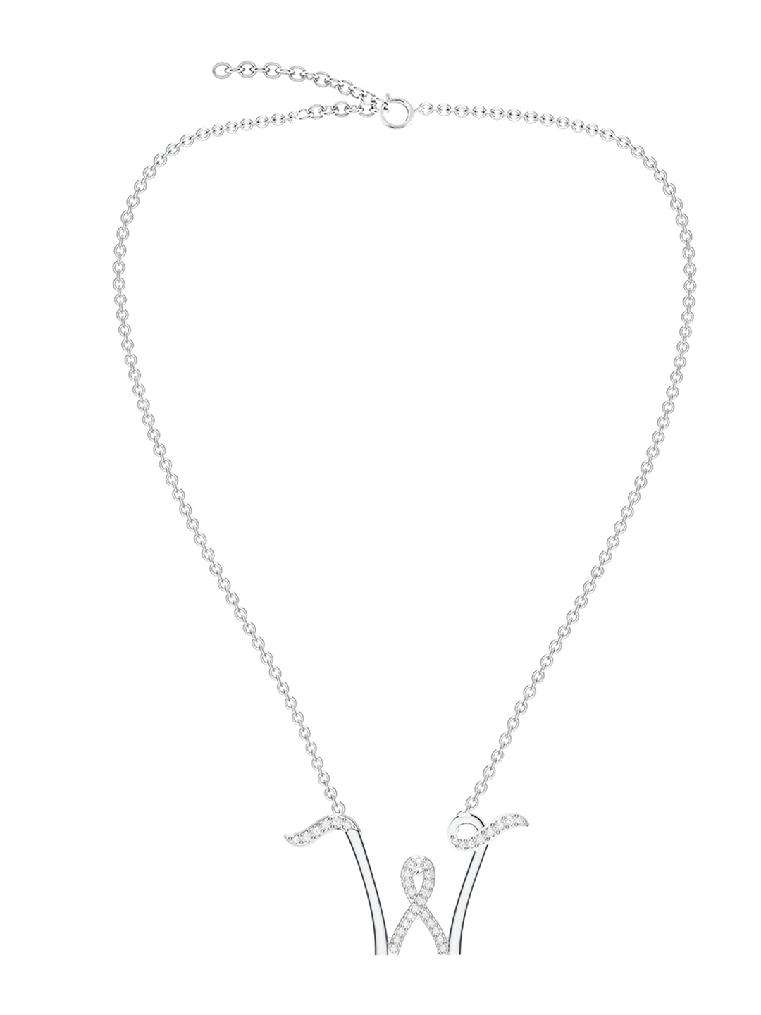 

Kicky And Perky Rhodium-Plated Contemporary Pendants with Chains, Silver