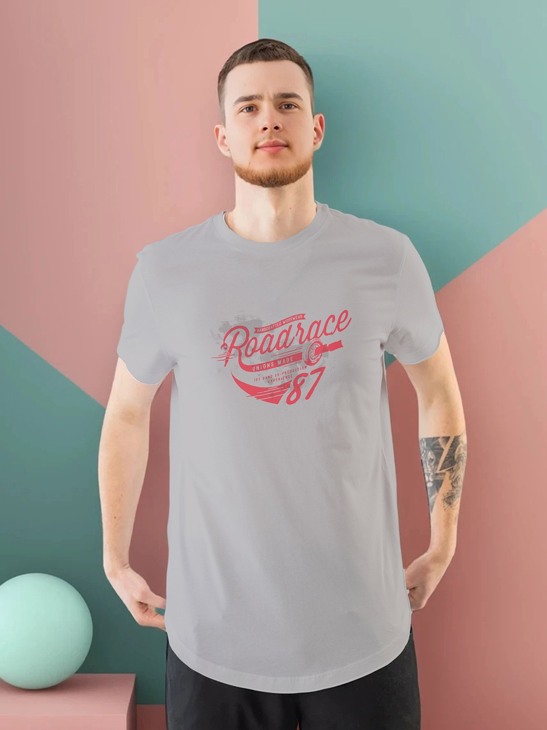 

Moda Rapido Men Typography Printed T-shirt, Grey