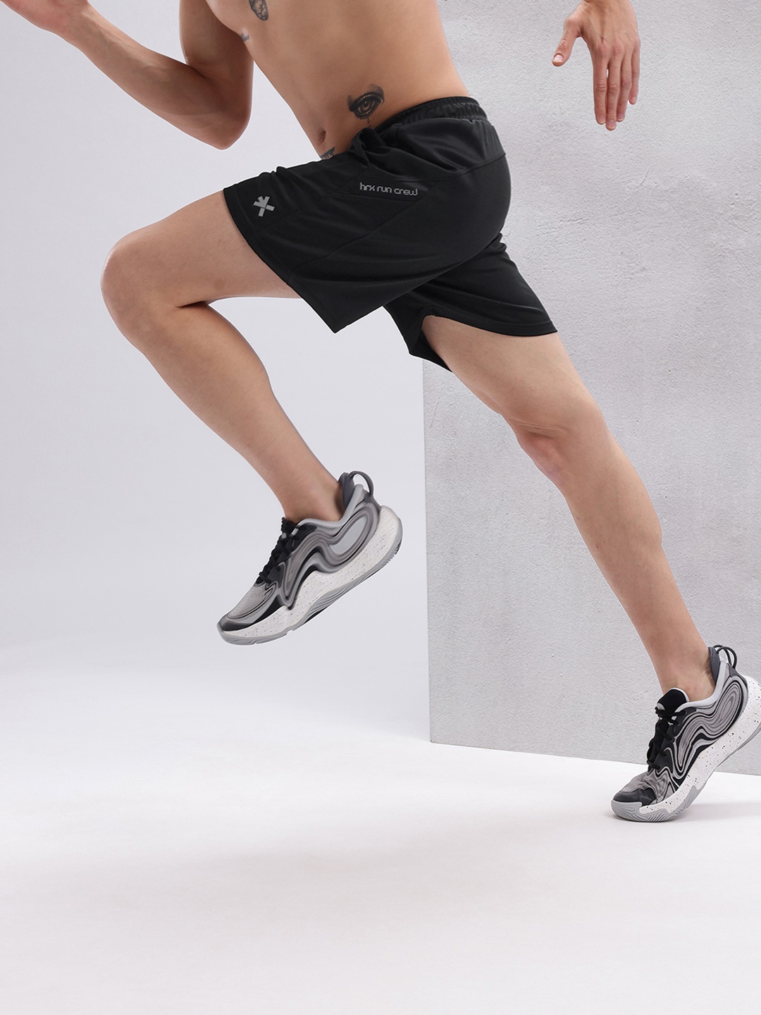 

HRX by Hrithik Roshan Men Rapid-Dry Running Sports Shorts, Black