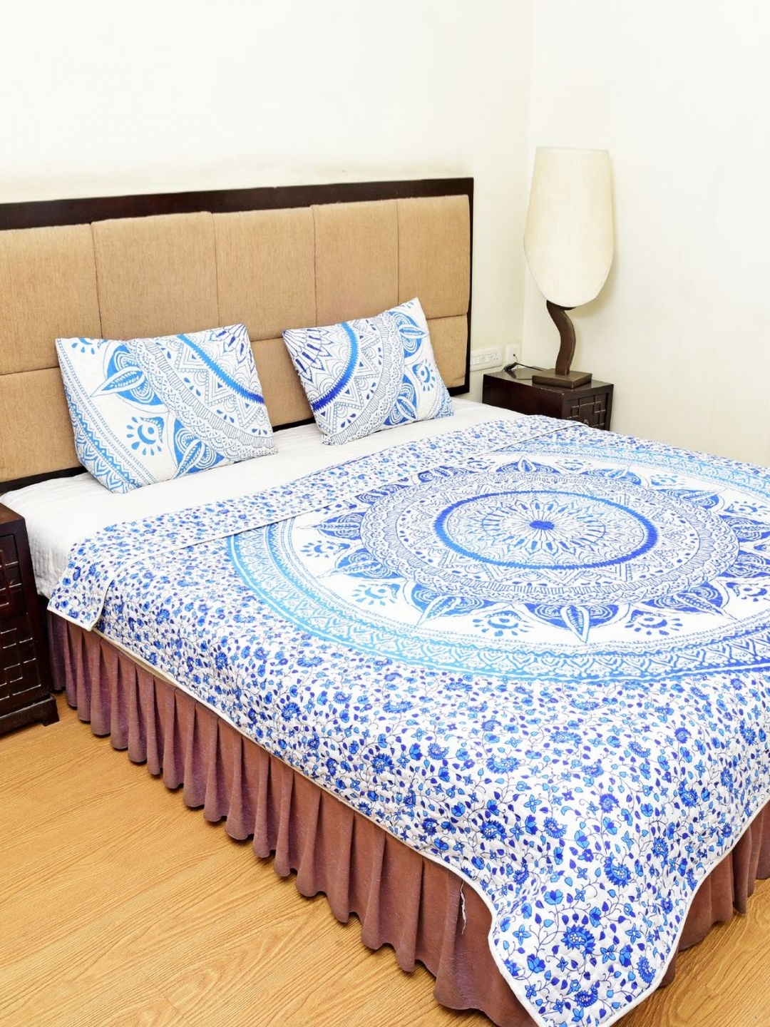 

HANDICRAFT PALACE Blue Ethnic Motifs AC Room 210 GSM Double Bed Blanket