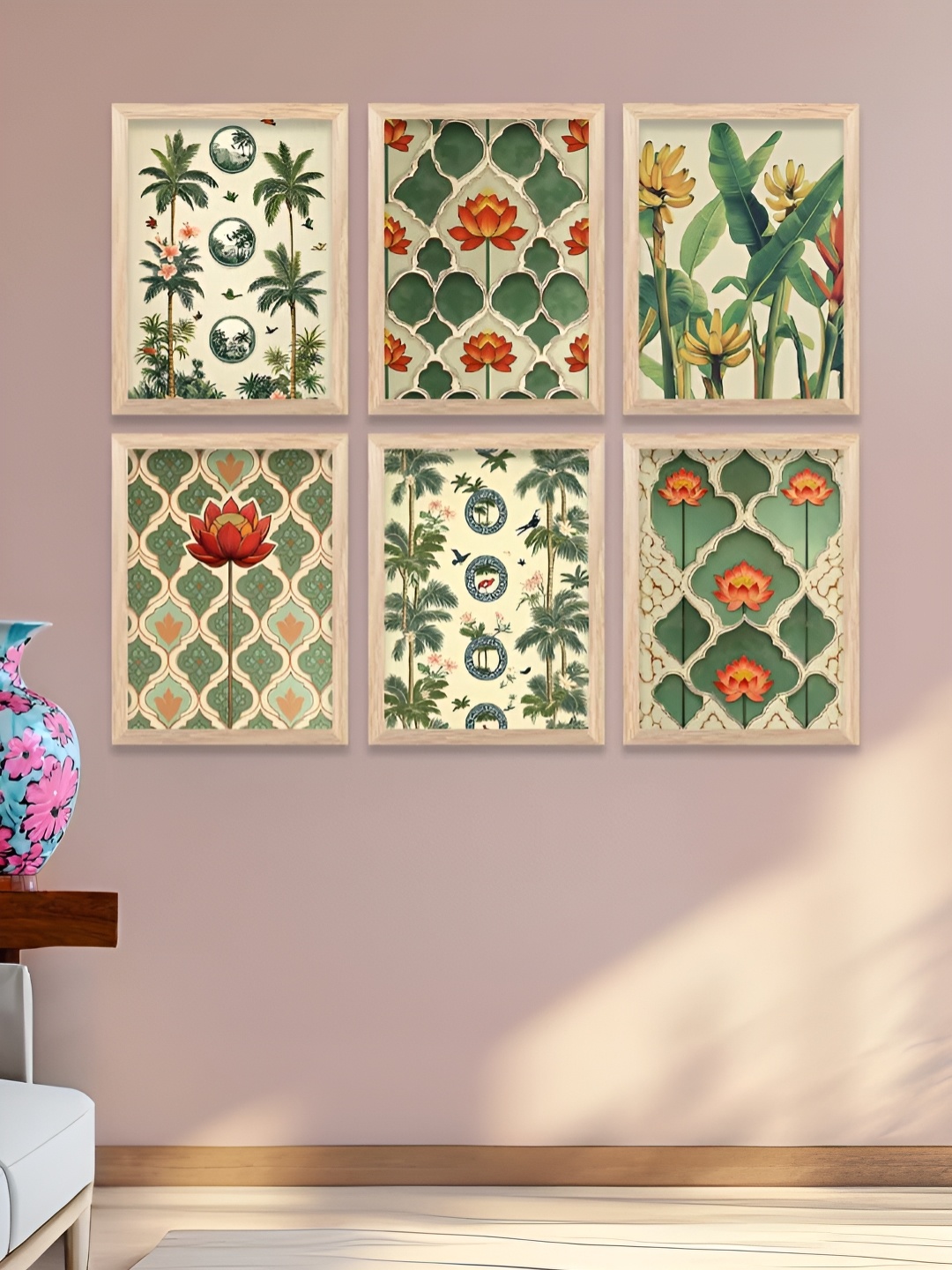 

Kotart Brown & Green 6 and more Piece Wood Floral and Botanical Wall Paintings