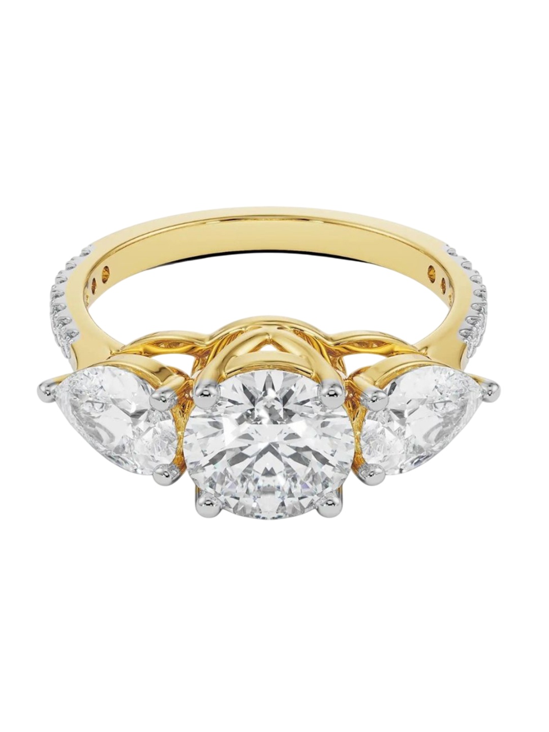 

Emori Ruth Tri Stone Diamond Ring, Yellow