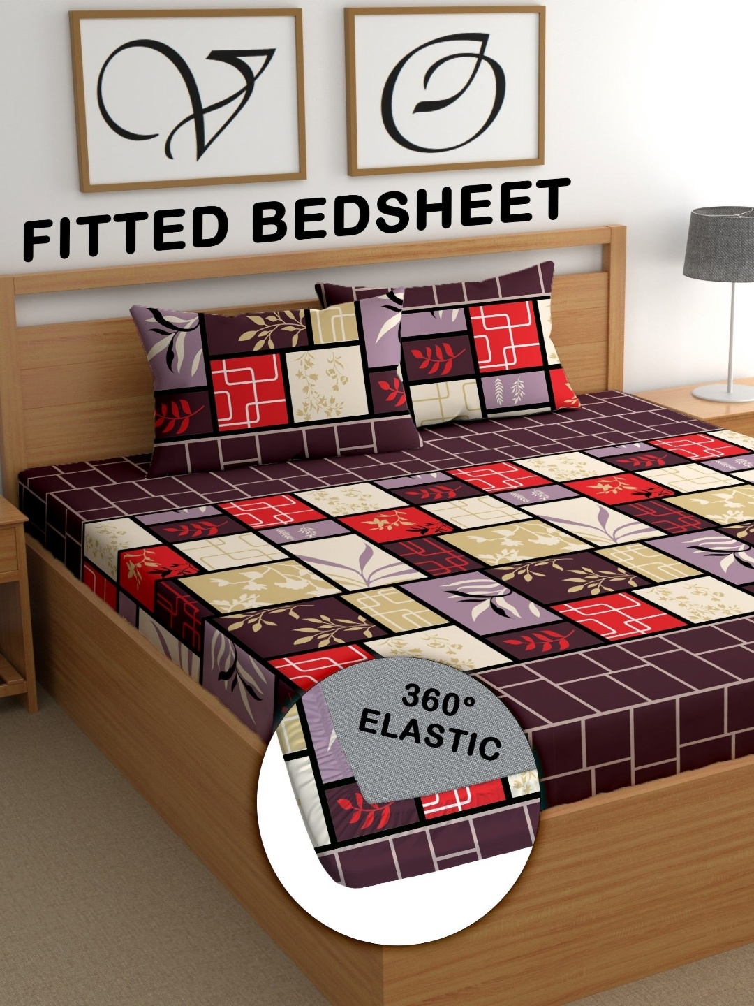 

CG HOMES Purple 210 TC King Bedsheet with 2 Pillow Covers
