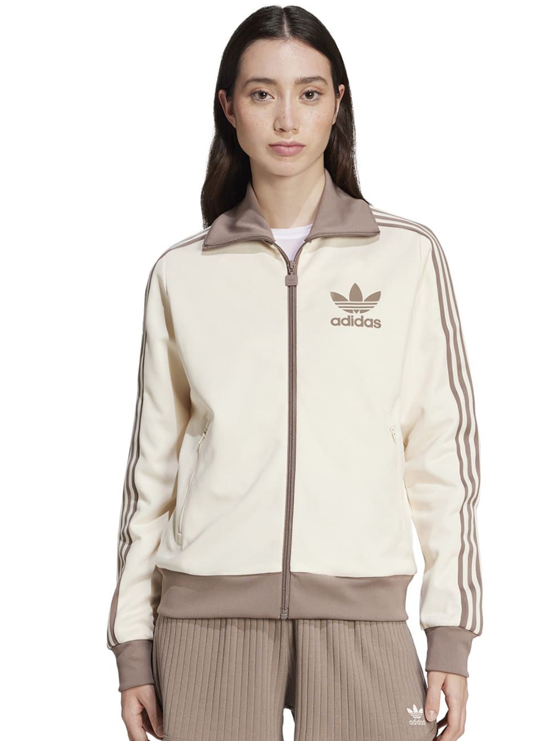 

ADIDAS Originals Women Training or Gym Bomber with Embroidered Jacket, White