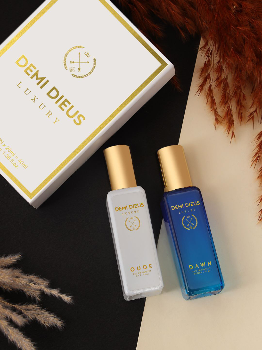 

DEMI DIEUS Luxury Set Of 2 Long Lasting Perfume Gift Set - 20 ml Each, White