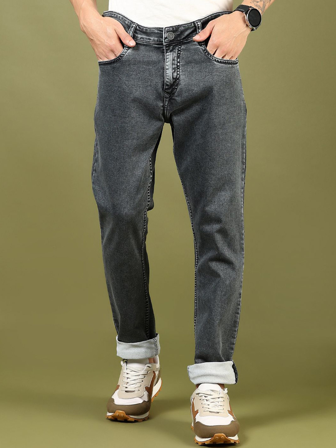 

V-Mart Men Light Fade Jeans, Grey