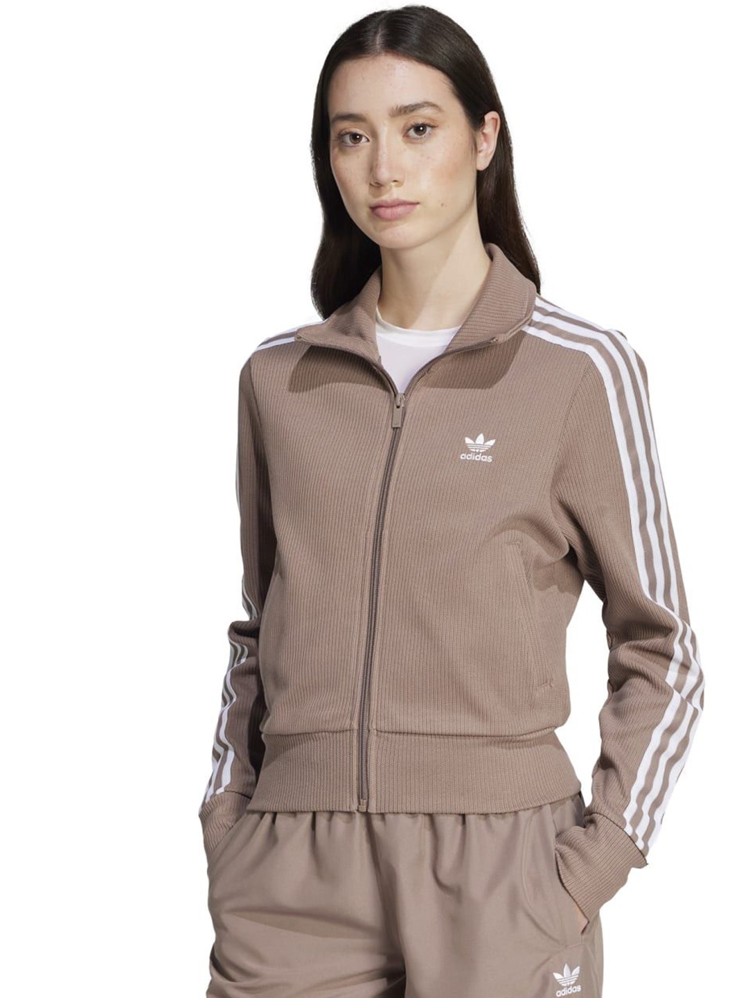 

ADIDAS Originals Women Floral Longline Training or Gym Open Front Jacket, Brown