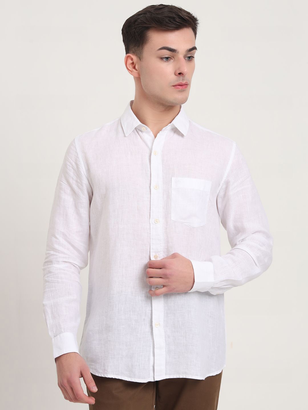

JADE BLUE Men Slim Fit Opaque Casual Shirt, White