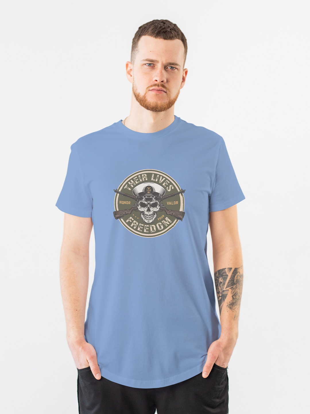 

Moda Rapido Men Graphic Printed Round Neck Regular Fit T-shirt, Blue