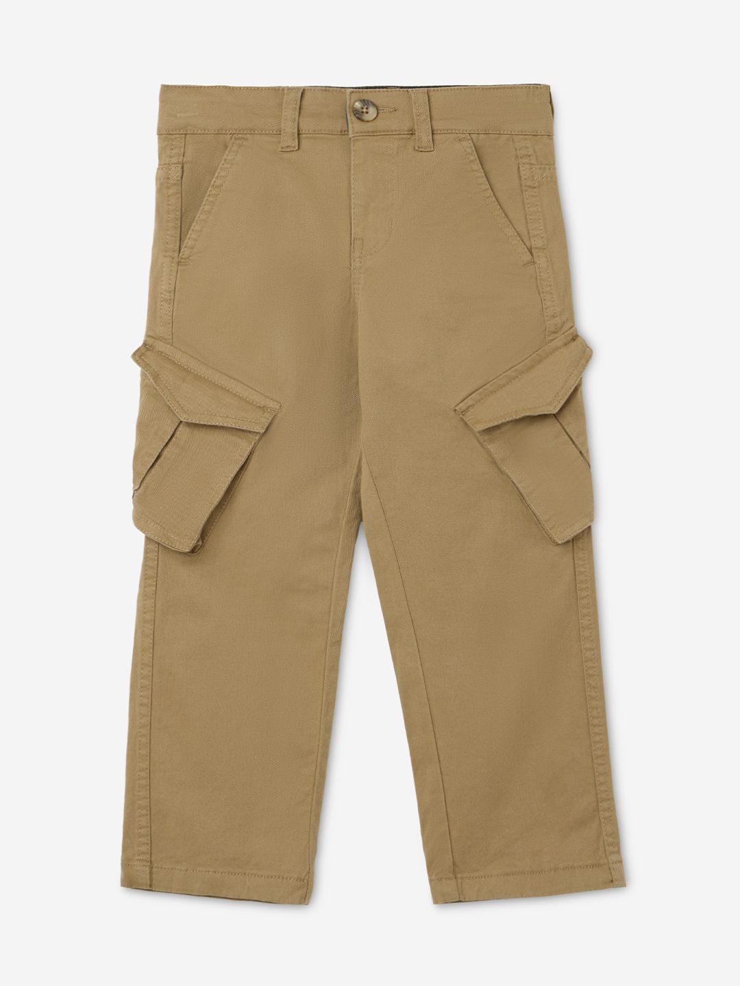 

The Souled Store Boys Cargos Trousers, Beige