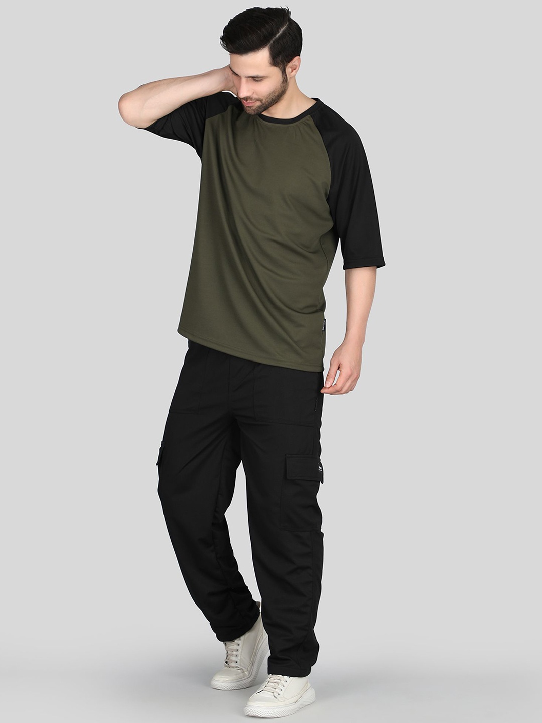 

Athleisure Round Neck T-shirt With Joggers Co-ords, Olive