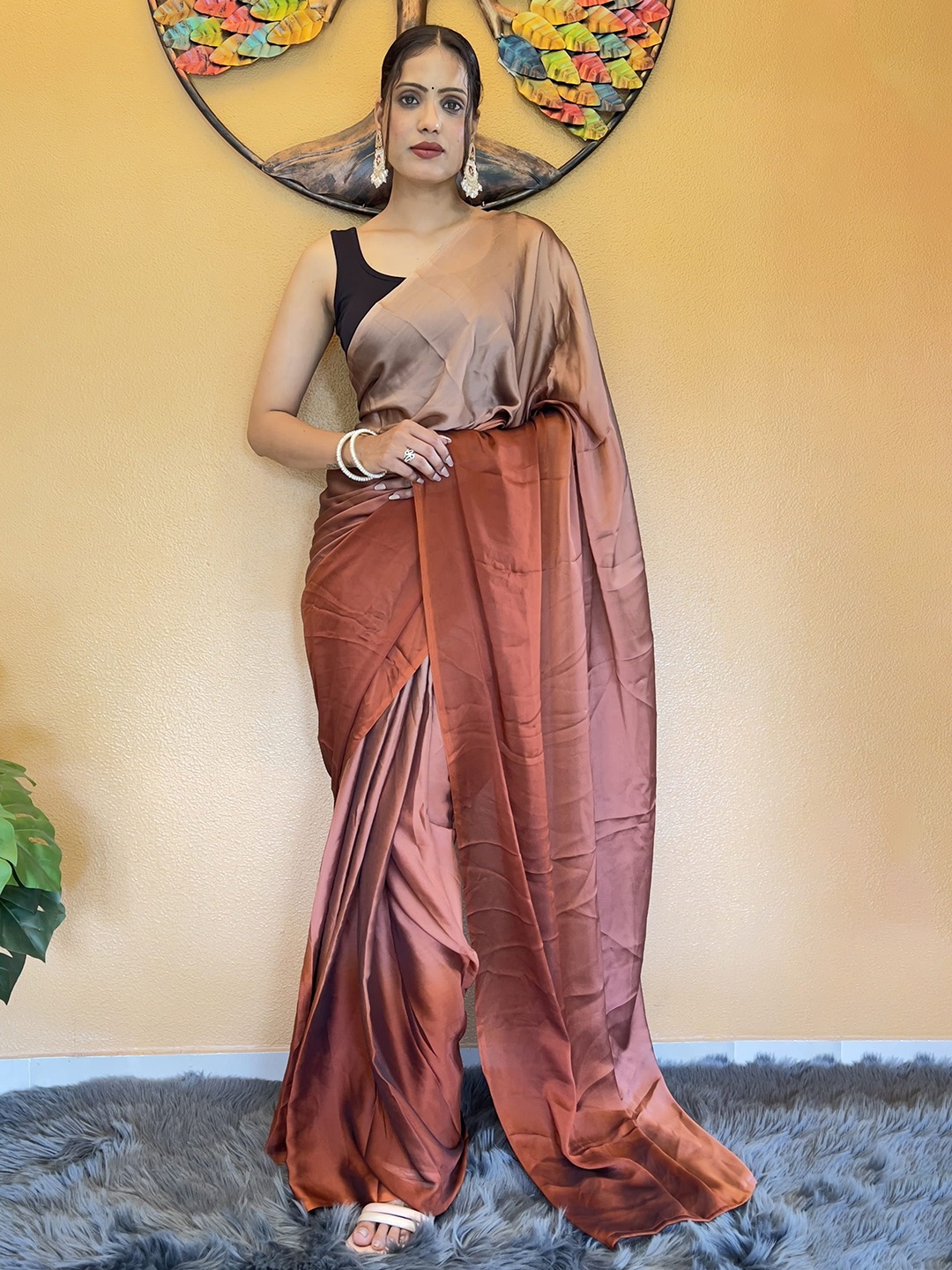 

HERE&NOW Colourblocked Pure Chiffon Jamdani Saree, Red