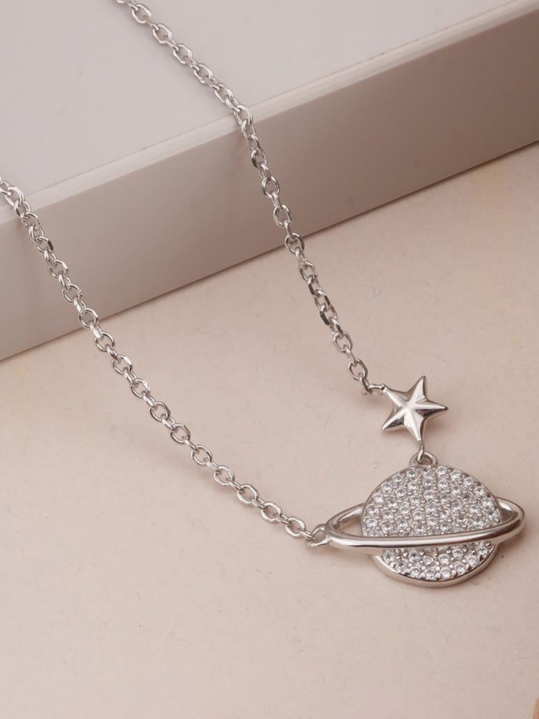 

PALMONAS Sterling Silver Rhodium-Plated Necklace