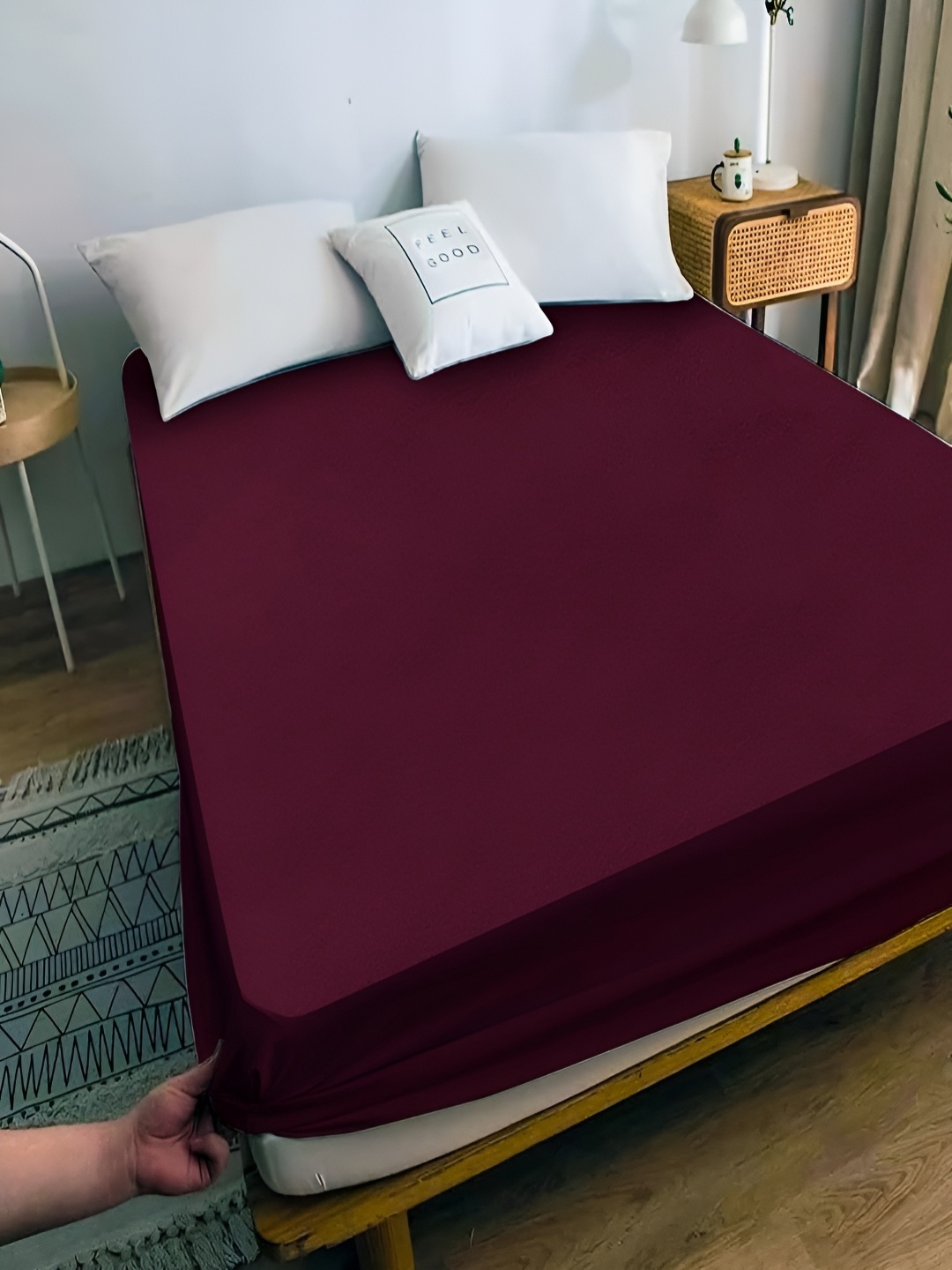 

OyO Baby Maroon Terry Water Resistant Mattress Protector