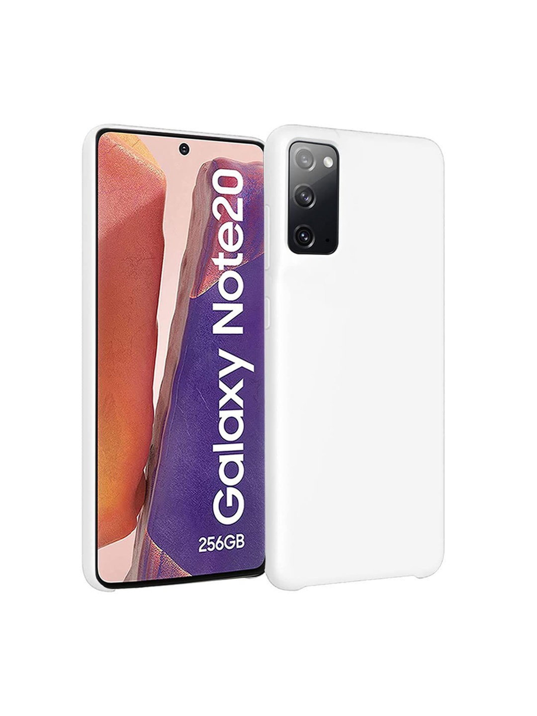 

LIRAMARK Liquid Silicone Soft Samsung Note 20 Back Case, White