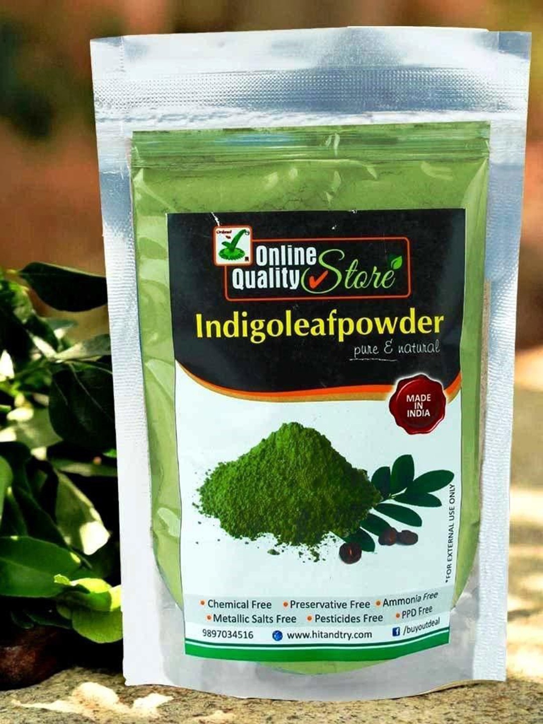 

Online Quality Store Indigo Hair Powder For Damaged Hairs - 200 g, Green