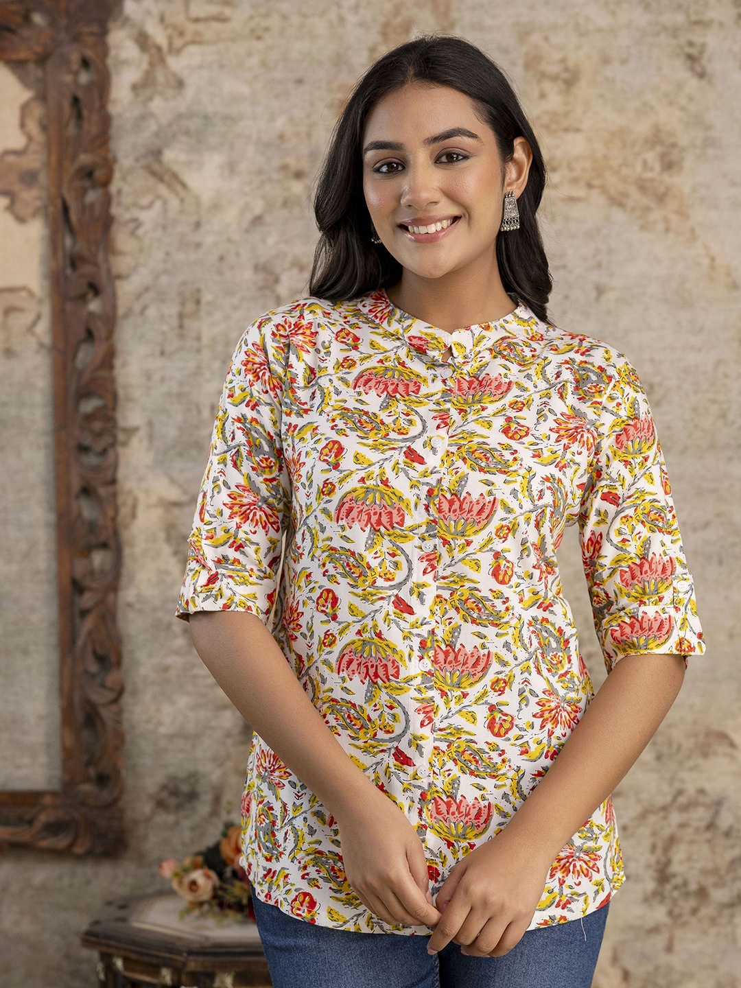 

The Bliss Fashion Women Comfort Floral Opaque Printed Casual Shirt, Multi