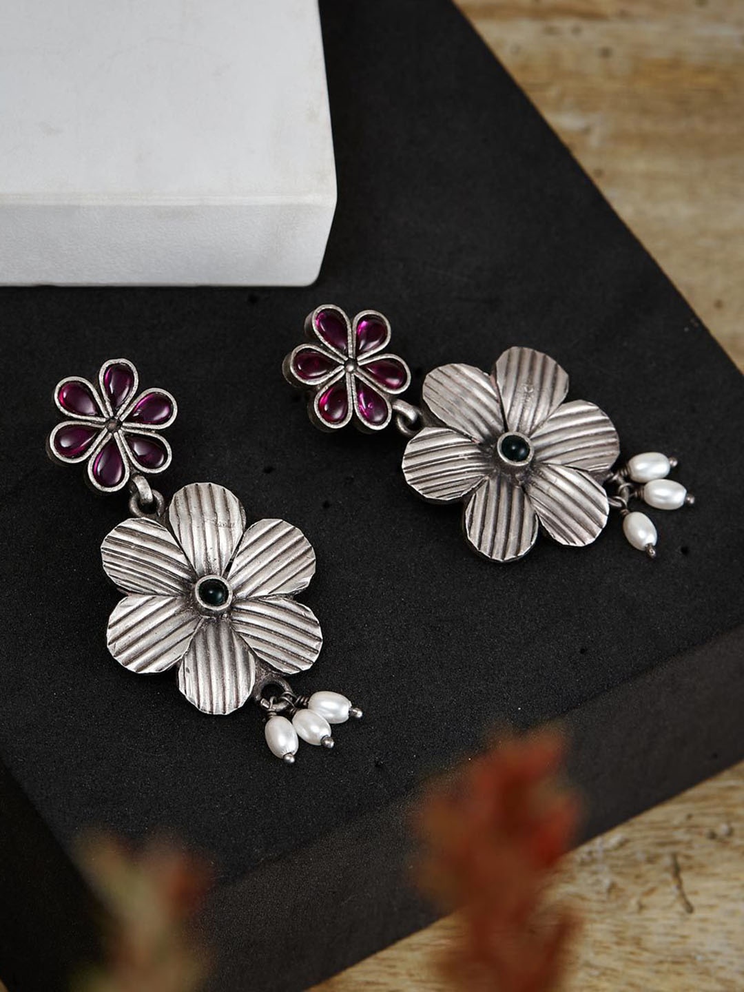 

Fabindia Contemporary Drop Earrings, Silver