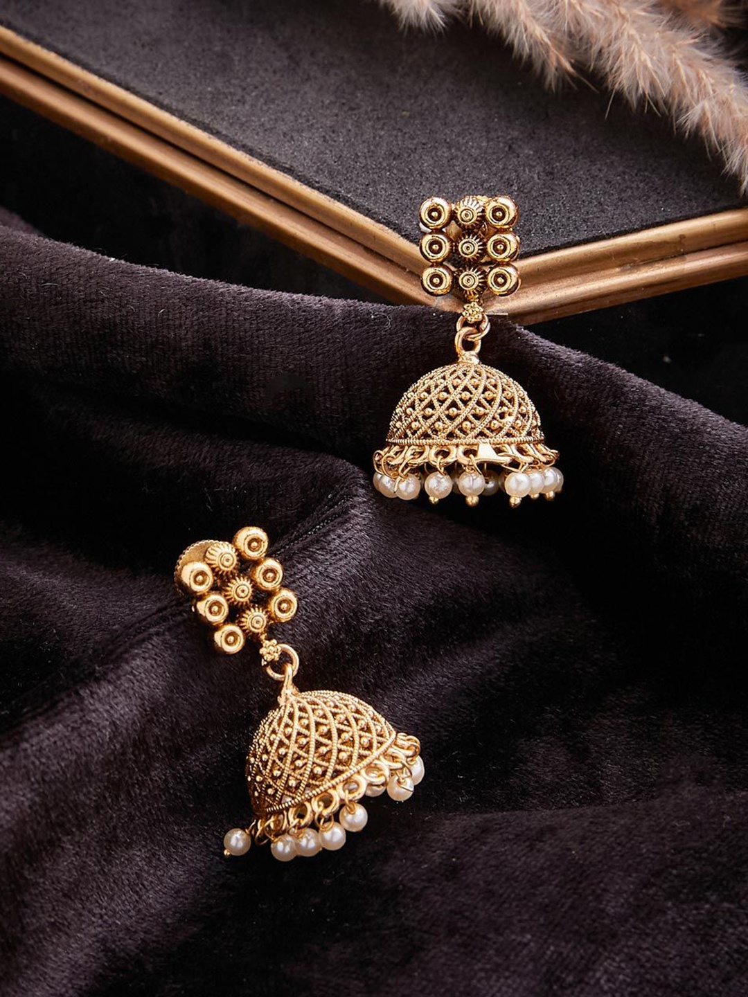 

Fabindia Contemporary Jhumkas Earrings, Gold