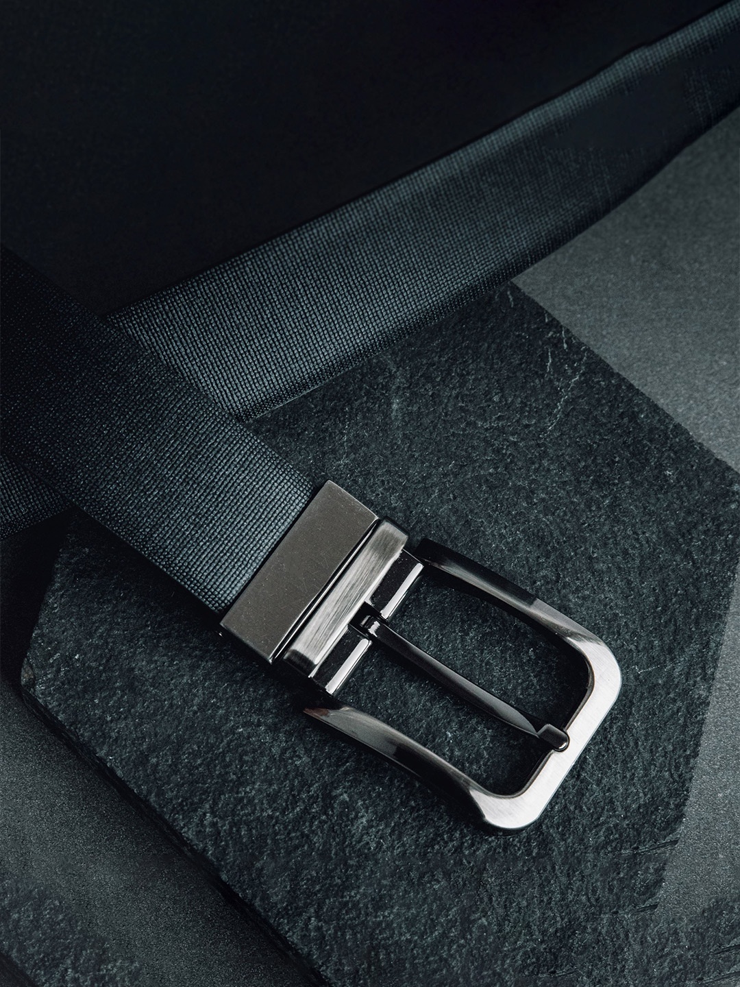 

James Aston James Aston Cuadrado - Men Spanish Leather Reversible Belt 35 mm, Black