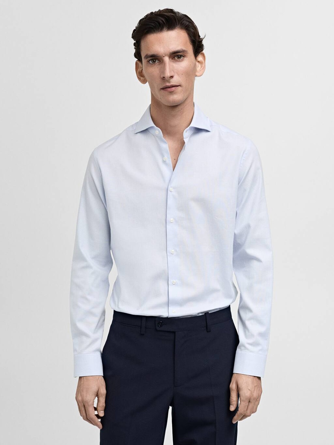 

MANGO MAN Pure Cotton Casual Shirt, Blue