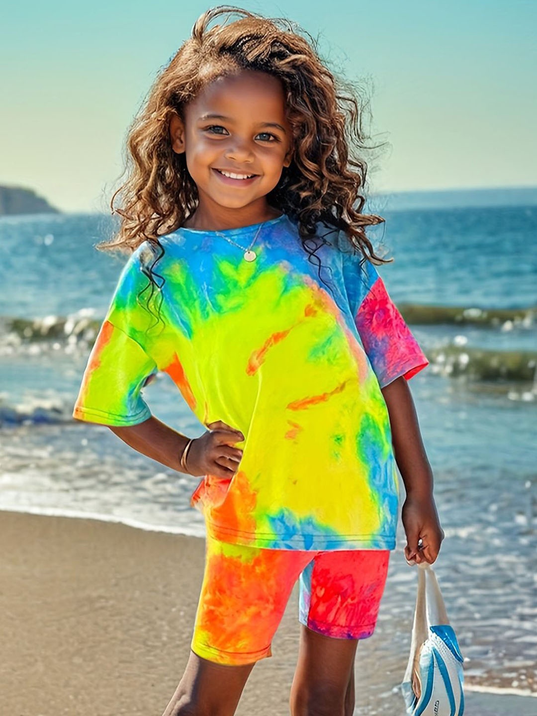 

YK Girls Printed Top With Shorts, Yellow