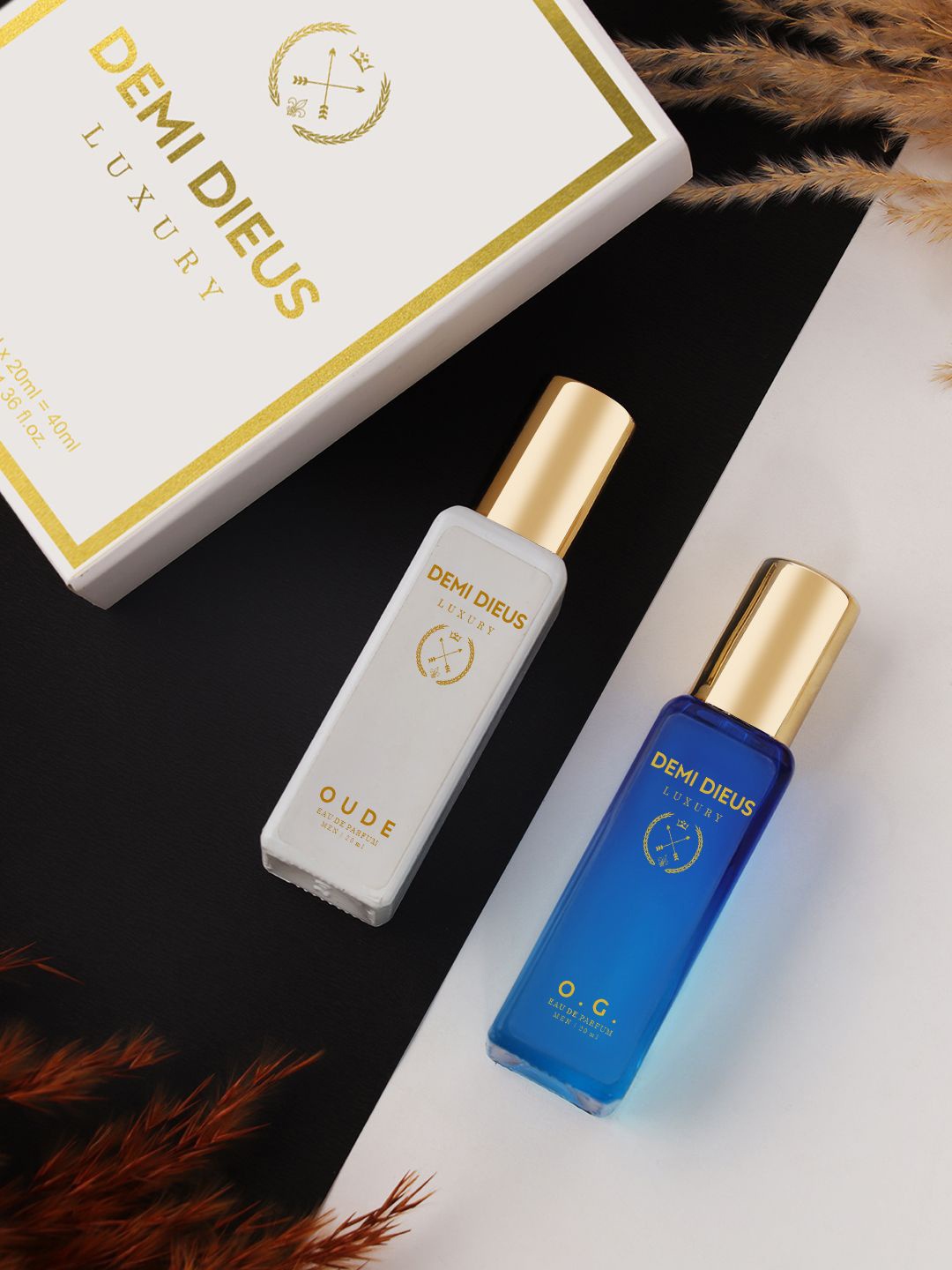 

DEMI DIEUS Luxury Set Of 2 Long Lasting Perfume Gift Set - 20 ml Each, White