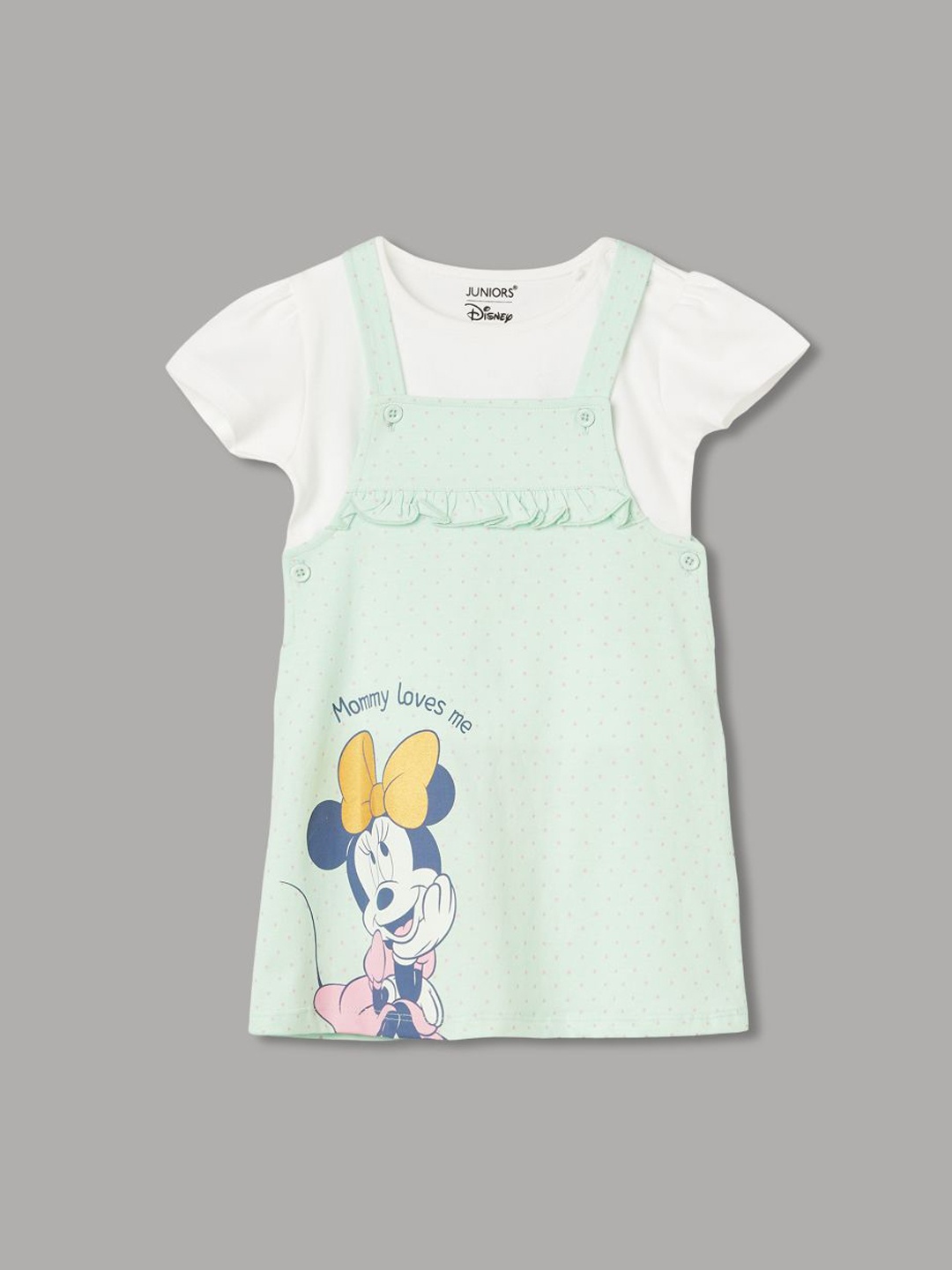 

Juniors by Lifestyle Girls Printed Cotton Dress With T-Shirt, Blue