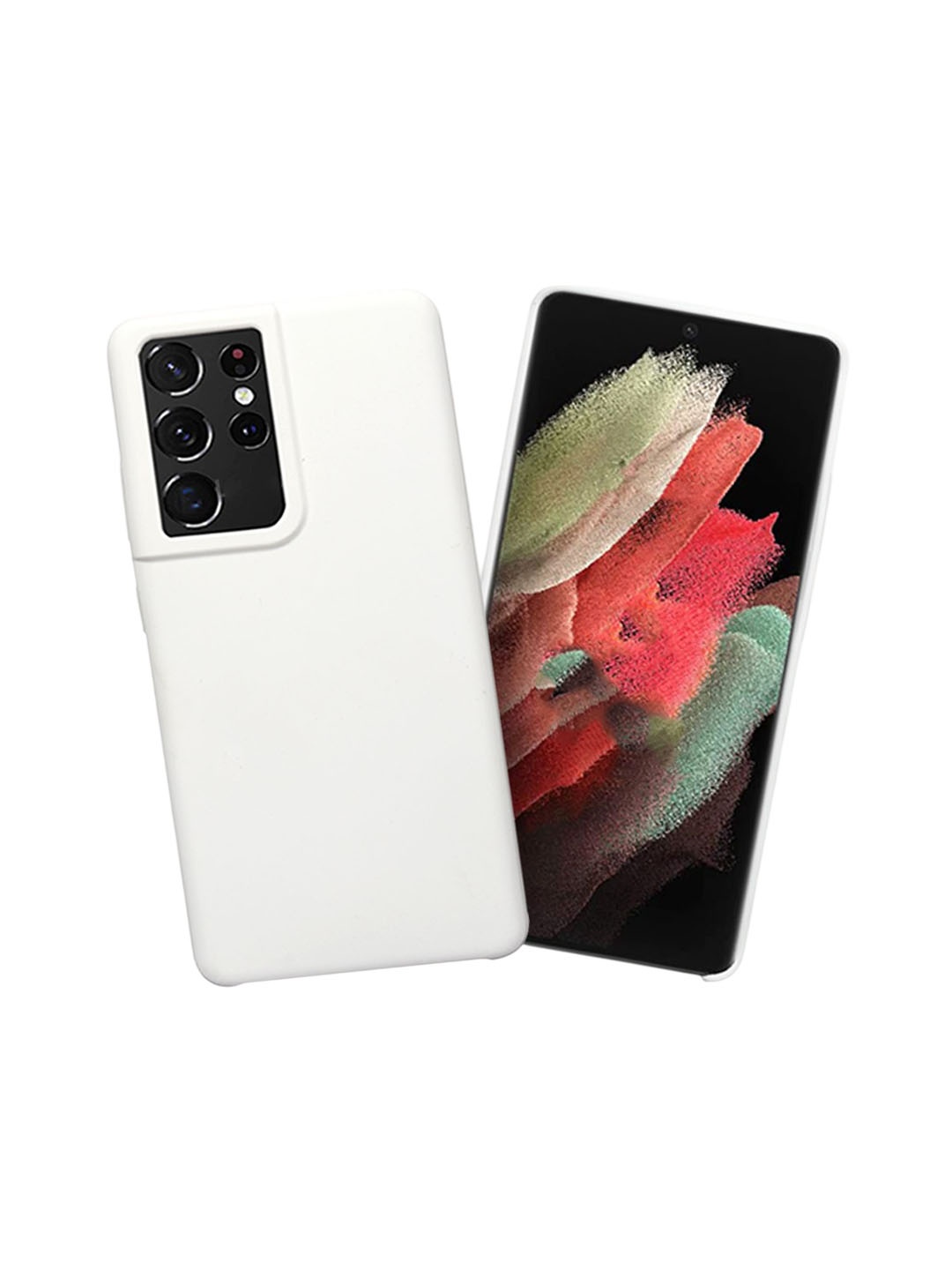 

LIRAMARK Liquid Silicone Soft Back Cover Case for Samsung Galaxy S21 Ultra, White