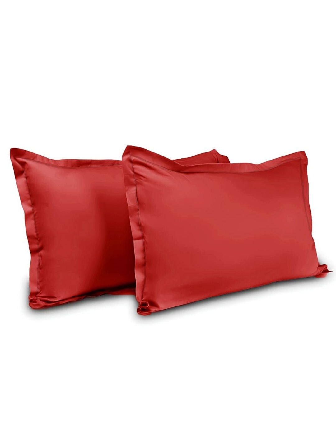 

haus & kinder Red Set of 2 Satin Rectangle Cushion Covers