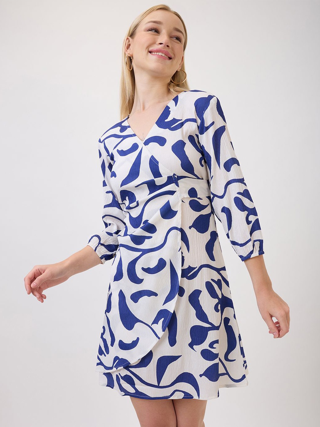 

Amarasha Floral Print Crepe Dress, Blue