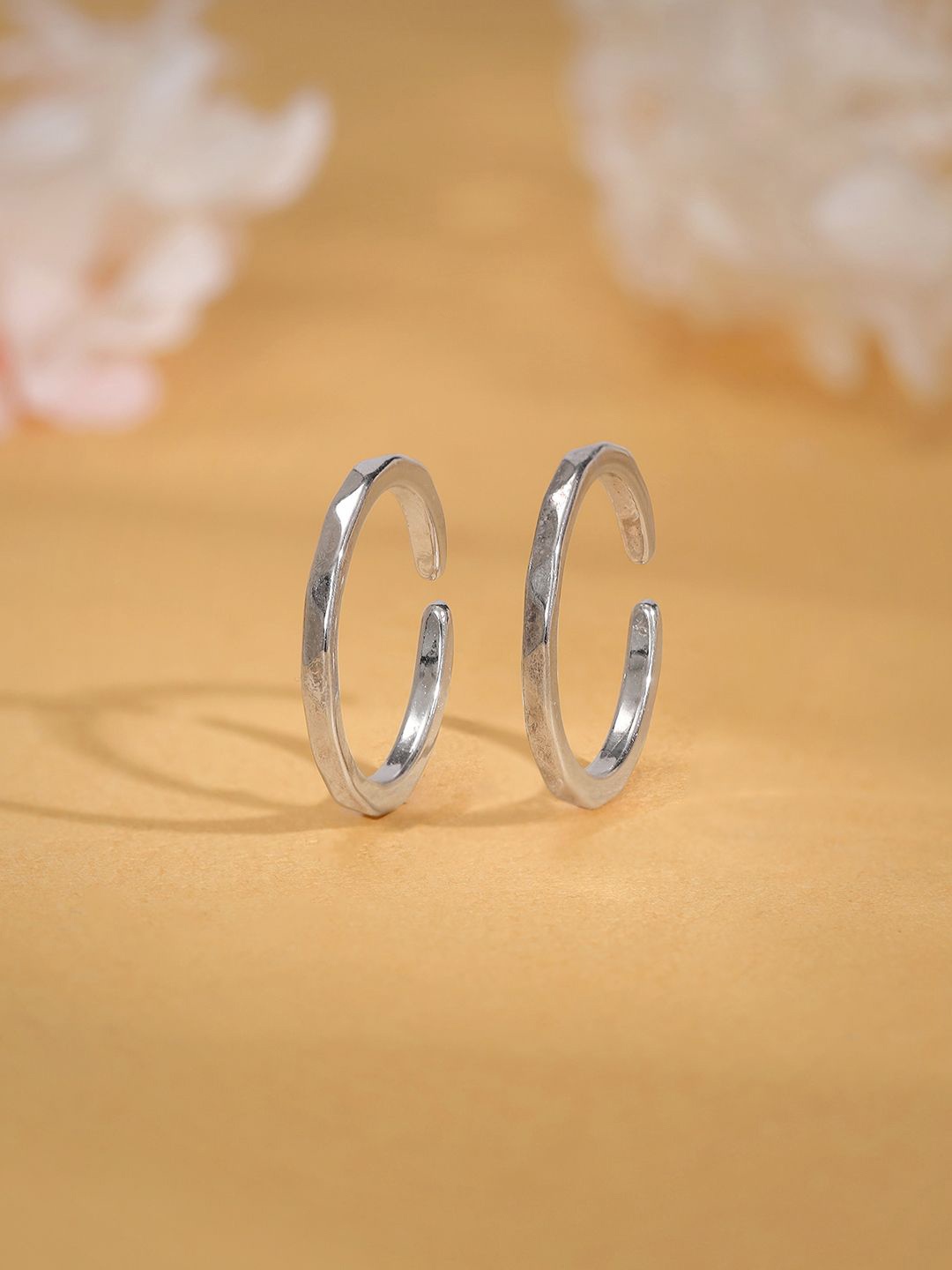 

GIVA Rhodium-Plated Toe Rings, Silver