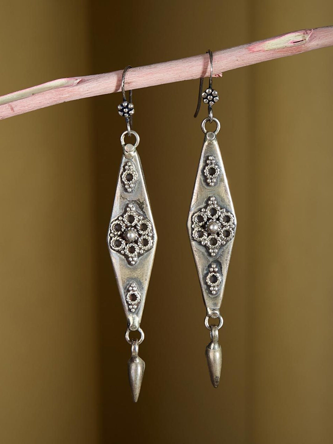 

Fabindia Contemporary Drop Earrings, Silver