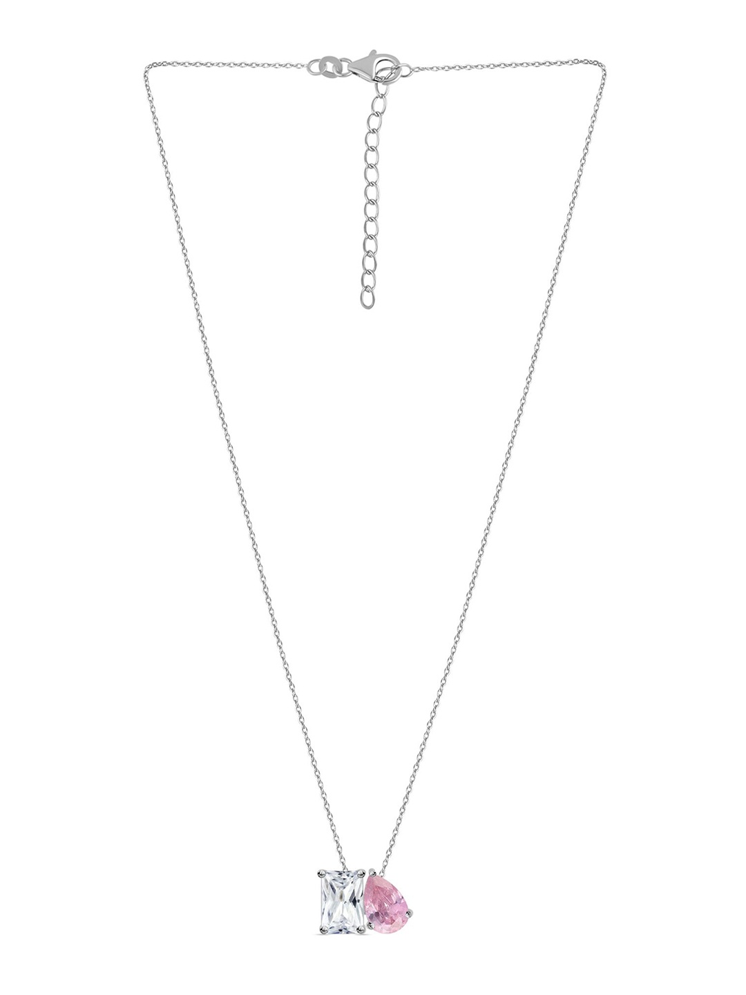 

Ornate Jewels Rhodium-Plated Contemporary Pendants with Chains, Silver