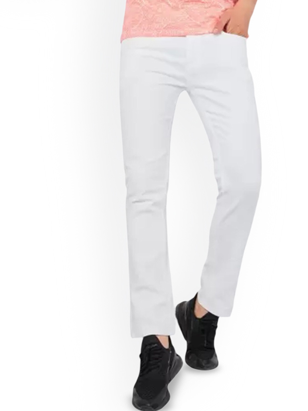 

COMFITS Men Classic Slim Fit Mid-Rise Clean Look Jeans, White