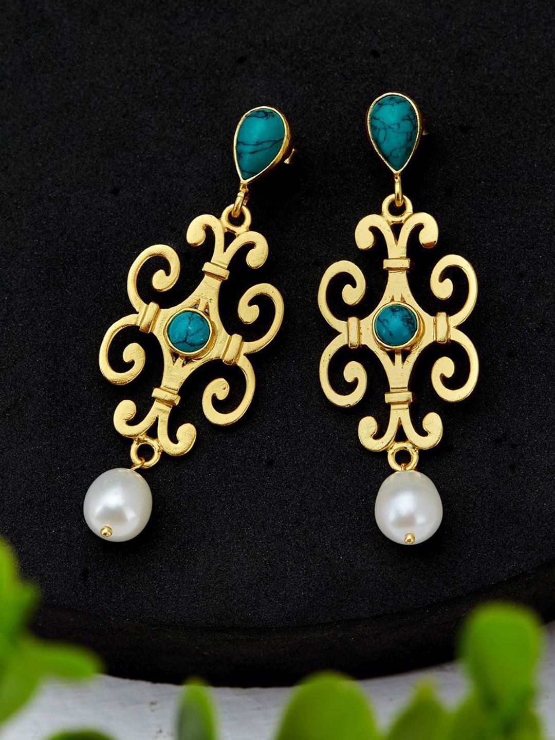 

Fabindia Contemporary Drop Earrings, Gold